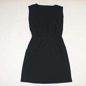 Talbots Women's Sleeveless Sheath Dress Petite Large Black Boat Neck PL